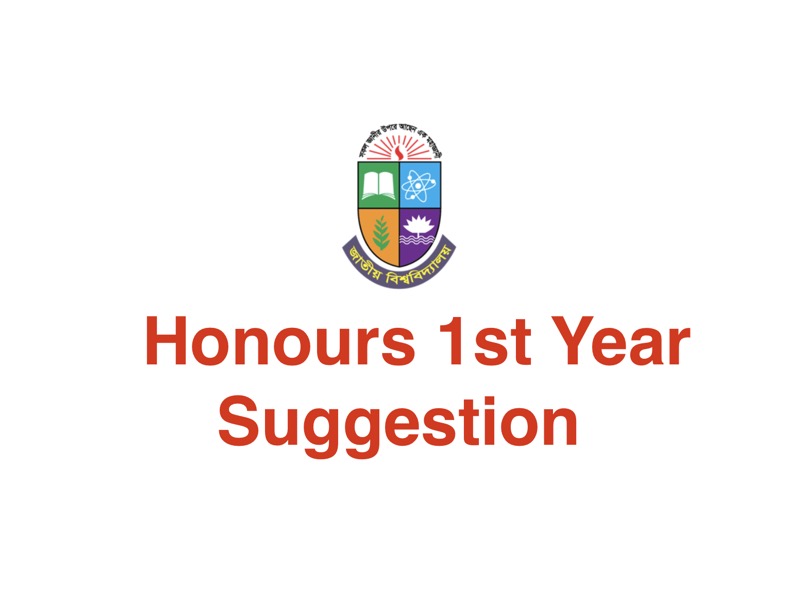Honours 1st Year Suggestion 2021 National University